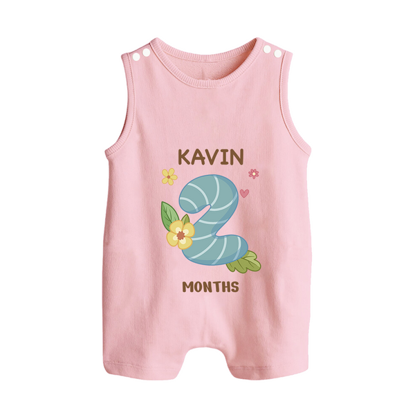 Celebrate Baby's 2nd Month | Custom Romper Suit/ Sleeveless Romper | Premium Cotton - BABY PINK - 0 - 5 Months Old (Chest 18")