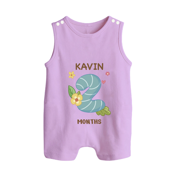 Celebrate Baby's 2nd Month | Custom Romper Suit/ Sleeveless Romper | Premium Cotton - LILAC - 0 - 5 Months Old (Chest 18")