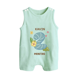 Dress Your Little One In Our Enchanting Customized Baby Romper Suit For Their 2-Month Celebration - MINT GREEN - 0 - 5 Months Old (Chest 18")