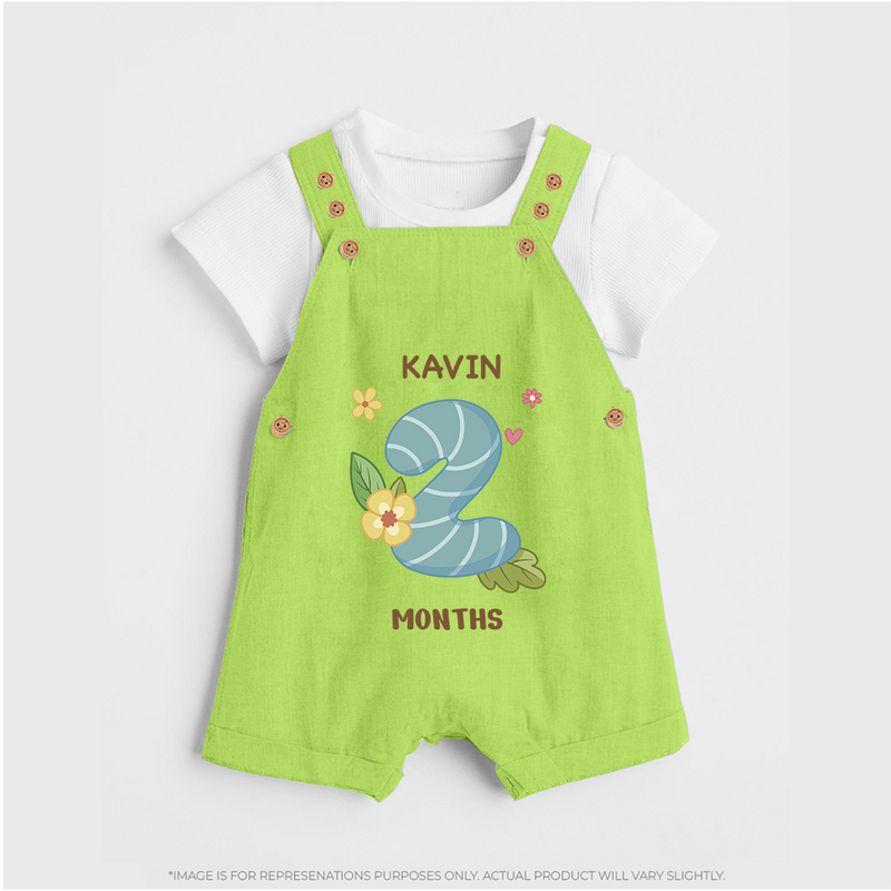 Dress Your Little One In Our Enchanting Customized Baby Dungaree Set For Their 2-Month Celebration - GREEN - 0 - 5 Months Old (Chest 18")