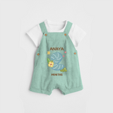 Memorialize your little one's Second month with a personalized Dungaree - LIGHT GREEN - 0 - 5 Months Old (Chest 17")