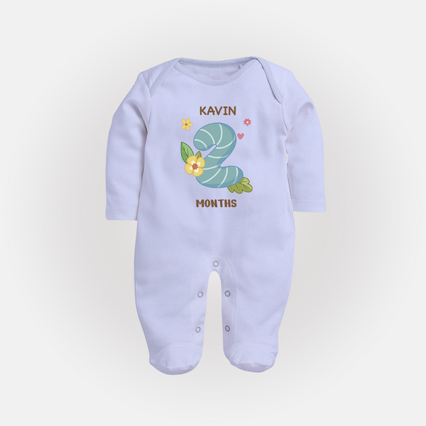 Dress Your Little One In Our Enchanting Customized Baby Sleep Suit For Their 2-Month Celebration - BABY BLUE - New Born (Chest 7.5")