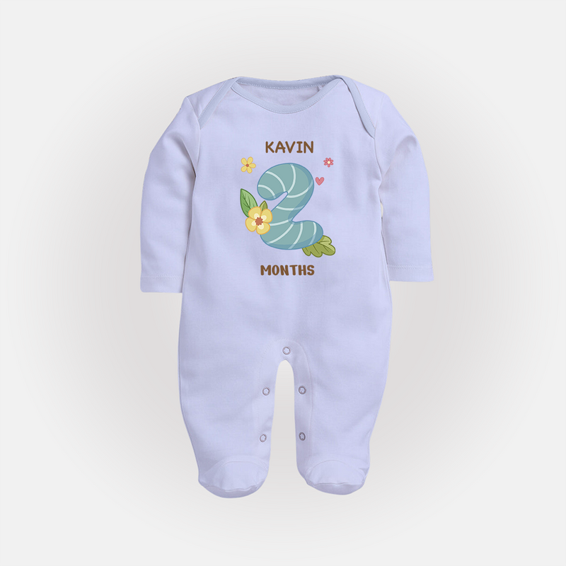 Dress Your Little One In Our Enchanting Customized Baby Sleep Suit For Their 2-Month Celebration - BABY BLUE - New Born (Chest 7.5")