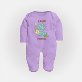 Dress Your Little One In Our Enchanting Customized Baby Sleep Suit For Their 2-Month Celebration - LILAC - New Born (Chest 7.5")