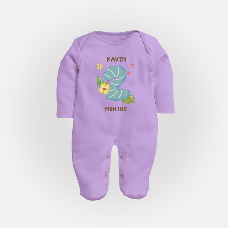 Dress Your Little One In Our Enchanting Customized Baby Sleep Suit For Their 2-Month Celebration - LILAC - New Born (Chest 7.5")