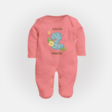 Dress Your Little One In Our Enchanting Customized Baby Sleep Suit For Their 2-Month Celebration - PEACH - New Born (Chest 7.5")