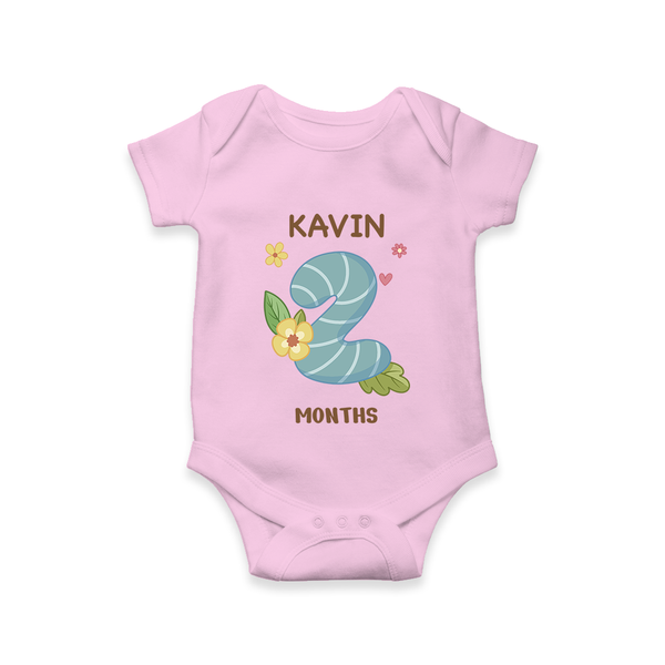 Celebrate Baby's 2nd Month | Custom Romper/Onesie | Premium Cotton - BABY PINK - New Born (Chest 14")
