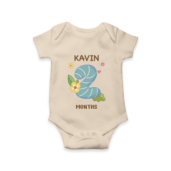 Celebrate Baby's 2nd Month | Custom Romper/Onesie | Premium Cotton - IVORY - New Born (Chest 14")