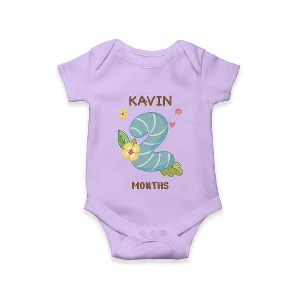 Celebrate Baby's 2nd Month | Custom Romper/Onesie | Premium Cotton - LILAC - New Born (Chest 14")