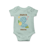 Memorialize your little one's Second month with a personalized romper/onesie - MINT GREEN - 0 - 3 Months Old (Chest 16")