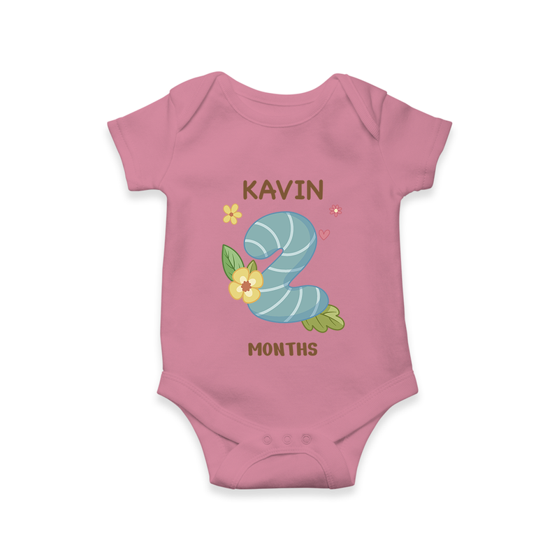 Celebrate Baby's 2nd Month | Custom Romper/Onesie | Premium Cotton - ONION - New Born (Chest 14")