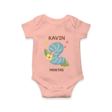 Celebrate Baby's 2nd Month | Custom Romper/Onesie | Premium Cotton - PEACH - New Born (Chest 14")
