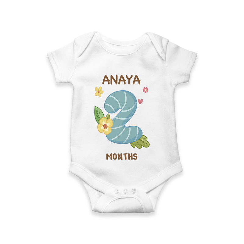 Memorialize your little one's Second month with a personalized romper/onesie - WHITE - 0 - 3 Months Old (Chest 16")