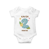 Celebrate Baby's 2nd Month | Custom Romper/Onesie | Premium Cotton - WHITE - New Born (Chest 14")
