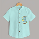 Memorialize your little one's Second month Birthday with a personalized Shirt - ARCTIC BLUE - 0 - 6 Months Old (Chest 21")