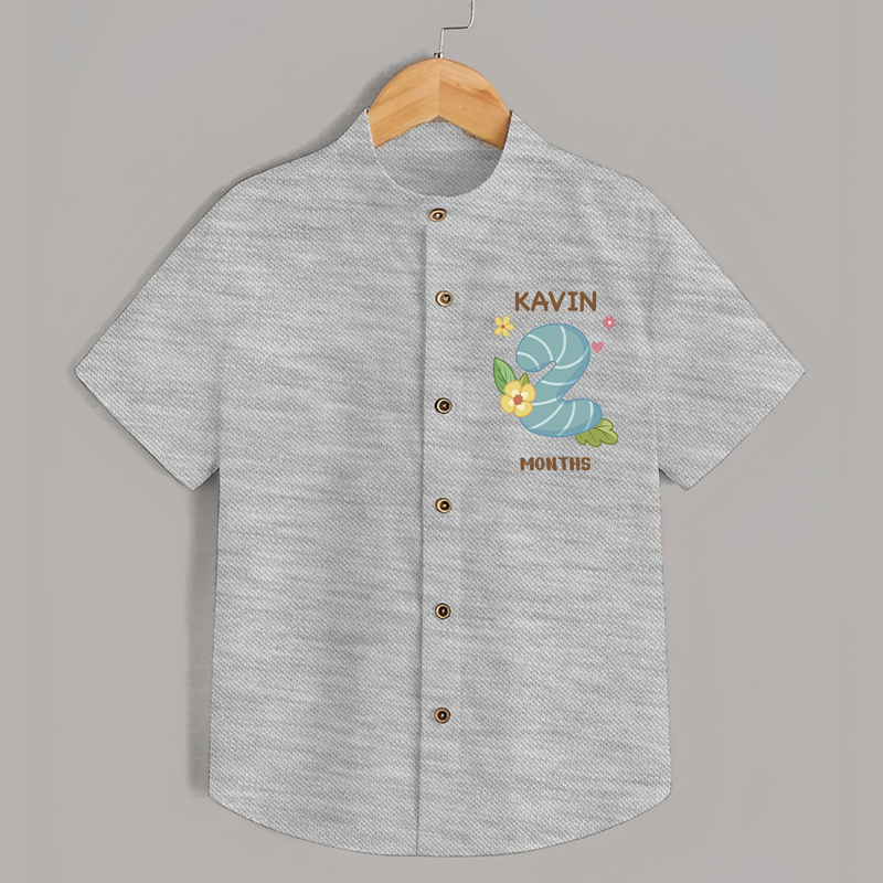 Celebrate Baby's 2nd Month | Custom Shirt | Premium Cotton - GREY - 0 - 6 Months Old (Chest 23")