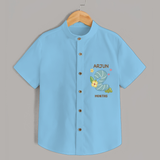 Memorialize your little one's Second month Birthday with a personalized Shirt - SKY BLUE - 0 - 6 Months Old (Chest 21")