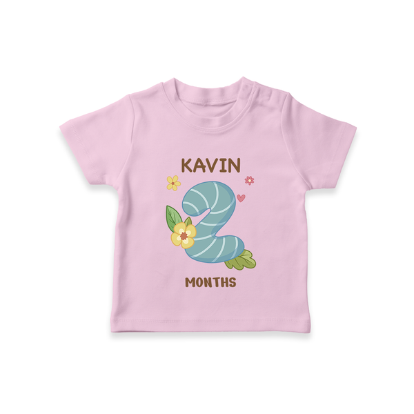 Celebrate Baby's 2nd Month | Custom T-Shirt | Premium Cotton - BABY PINK - 0-5 Months Old (Chest 17")
