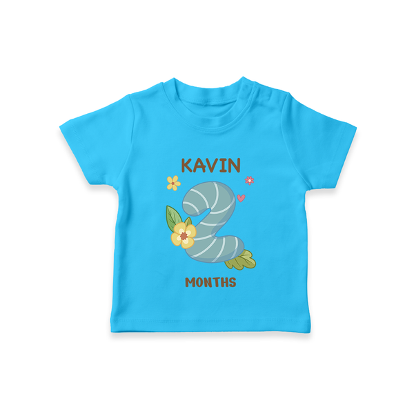 Celebrate Baby's 2nd Month | Custom T-Shirt | Premium Cotton - SKY BLUE - 0-5 Months Old (Chest 17")