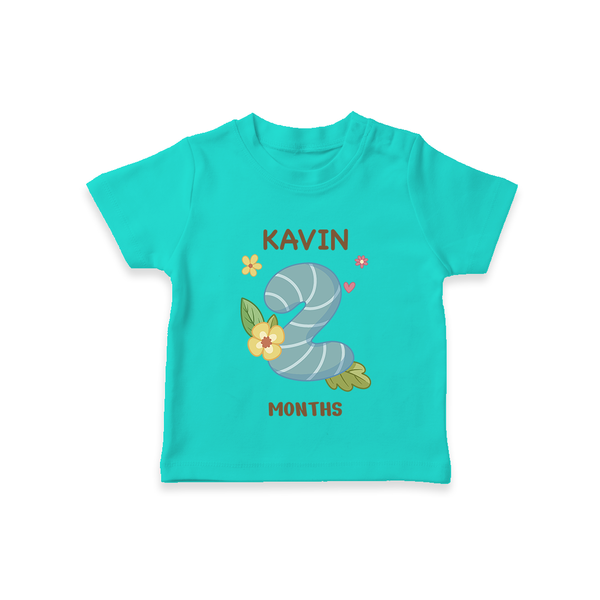Celebrate Baby's 2nd Month | Custom T-Shirt | Premium Cotton - TEAL - 0-5 Months Old (Chest 17")