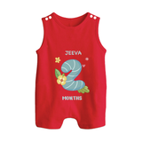 Dress Your Little One In Our Enchanting Customized Baby Romper Suit For Their 2-Month Celebration - RED - 0 - 5 Months Old (Chest 18")