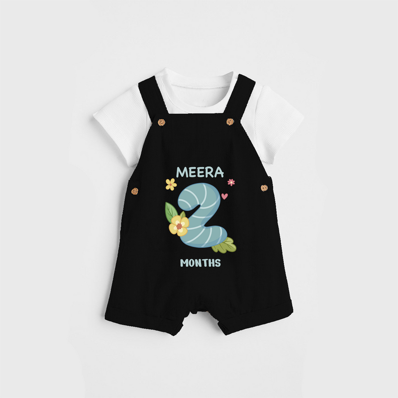 Memorialize your little one's Second month with a personalized Dungaree - BLACK - 0 - 5 Months Old (Chest 17")