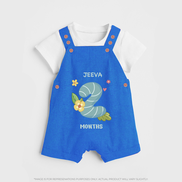 Dress Your Little One In Our Enchanting Customized Baby Dungaree Set For Their 2-Month Celebration - COBALT BLUE - 0 - 5 Months Old (Chest 18")