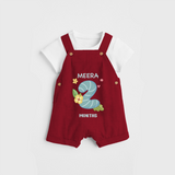 Memorialize your little one's Second month with a personalized Dungaree - RED - 0 - 5 Months Old (Chest 17")