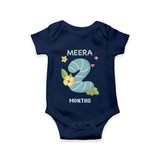 Memorialize your little one's Second month with a personalized romper/onesie - NAVY BLUE - 0 - 3 Months Old (Chest 16")