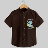 Memorialize your little one's Second month Birthday with a personalized Shirt - CHOCOLATE BROWN - 0 - 6 Months Old (Chest 21")