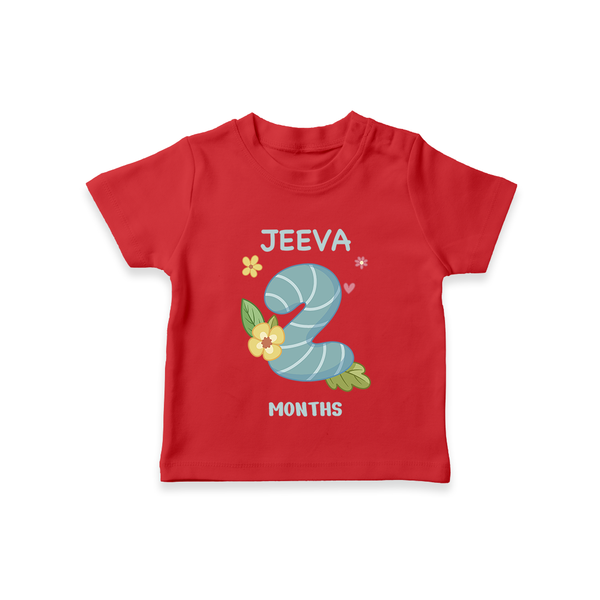 Celebrate Baby's 2nd Month | Custom T-Shirt | Premium Cotton - RED - 0-5 Months Old (Chest 17")