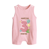 Dress Your Little One In Our Enchanting Customized Baby Romper Suit For Their 3-Month Celebration - BABY PINK - 0 - 5 Months Old (Chest 18")