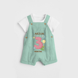 Memorialize your little one's Third month with a personalized Dungaree - LIGHT GREEN - 0 - 5 Months Old (Chest 17")