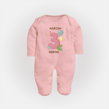 Dress Your Little One In Our Enchanting Customized Baby Sleep Suit For Their 3-Month Celebration - BABY PINK - New Born (Chest 7.5")