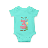 Memorialize your little one's Third month with a personalized romper/onesie - ARCTIC BLUE - 0 - 3 Months Old (Chest 16")