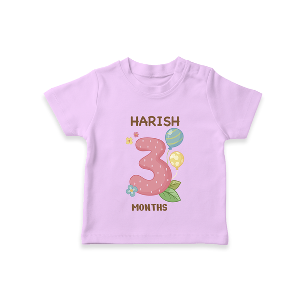 Celebrate Baby's 3rd Month | Custom T-Shirt | Premium Cotton - LILAC - 0-5 Months Old (Chest 17")