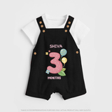 Dress Your Little One In Our Enchanting Customized Baby Dungaree Set For Their 3-Month Celebration - BLACK - 0 - 5 Months Old (Chest 18")