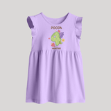 Celebrate Baby's 4th Month | Custom Baby Frock | Premium Cotton - LILAC - 0 - 3 Months Old (Chest 17")