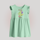 Celebrate Baby's 4th Month | Custom Baby Frock | Premium Cotton - MINT GREEN - 0 - 3 Months Old (Chest 17")