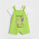 Dress Your Little One In Our Enchanting Customized Baby Dungaree Set For Their 4-Month Celebration - GREEN - 0 - 5 Months Old (Chest 18")