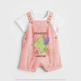 Dress Your Little One In Our Enchanting Customized Baby Dungaree Set For Their 4-Month Celebration - PEACH - 0 - 5 Months Old (Chest 18")