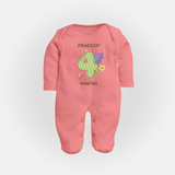 Dress Your Little One In Our Enchanting Customized Baby Sleep Suit For Their 4-Month Celebration - PEACH - New Born (Chest 7.5")