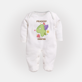 Dress Your Little One In Our Enchanting Customized Baby Sleep Suit For Their 4-Month Celebration - WHITE - New Born (Chest 7.5")