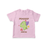 Celebrate Baby's 4th Month | Custom T-Shirt | Premium Cotton - BABY PINK - 0-5 Months Old (Chest 17")