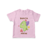 Memorialize your little one's Fourth month with a personalized kids T-shirts - PINK - 0 - 5 Months Old (Chest 17")