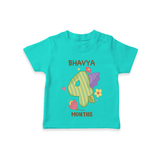 Memorialize your little one's Fourth month with a personalized kids T-shirts - TEAL - 0 - 5 Months Old (Chest 17")