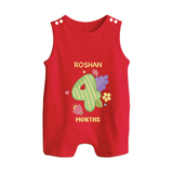 Dress Your Little One In Our Enchanting Customized Baby Romper Suit For Their 4-Month Celebration - RED - 0 - 5 Months Old (Chest 18")