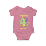 Celebrate Baby's 4th Month | Custom Romper/Onesie | Premium Cotton - ONION - New Born (Chest 14")