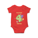 Dress Your Little One In Our Enchanting Customized Baby Romper For Their 4-Month Celebration - RED - 0 - 3 Months Old (Chest 16")