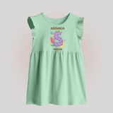 Celebrate Baby's 5th Month | Custom Baby Frock | Premium Cotton - MINT GREEN - 0 - 3 Months Old (Chest 17")